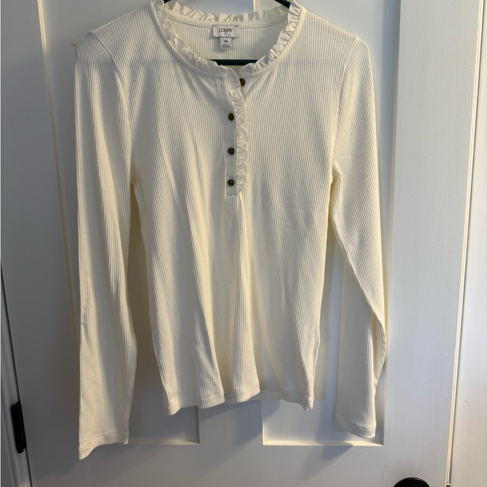 NWT J. Crew Cream Long Sleeve Top